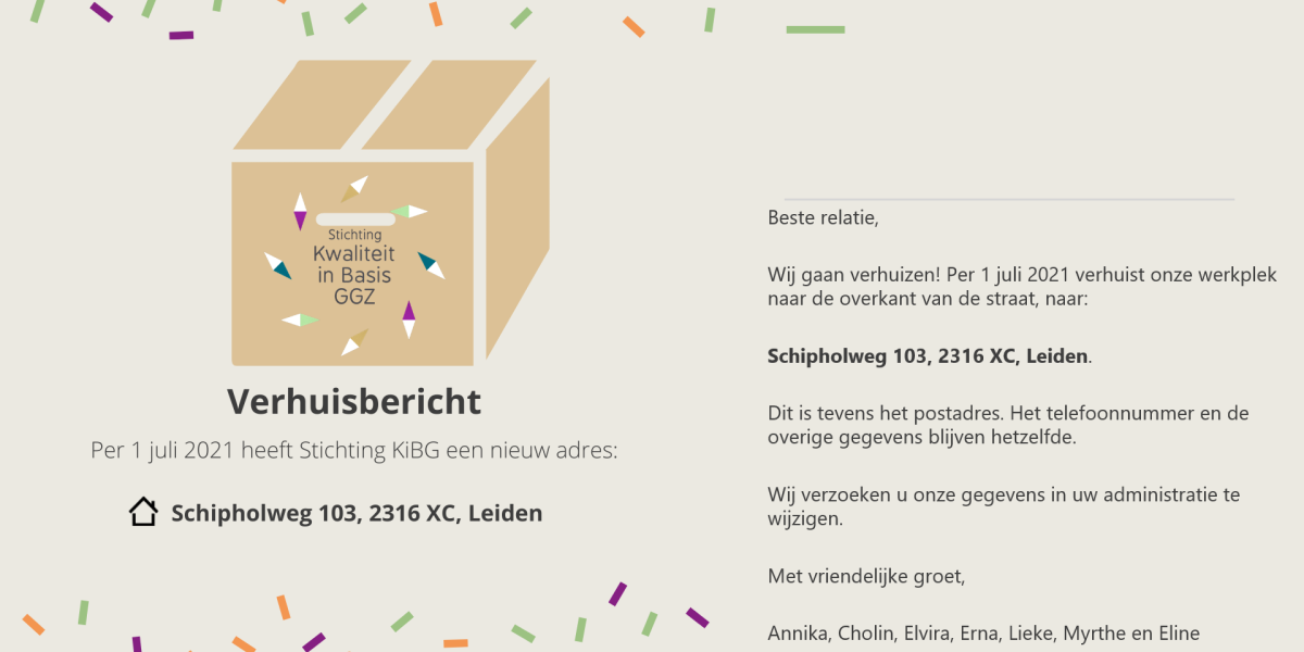 Verhuisbericht